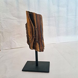Olho de Tigre Bruto e Lapidado - Base de Ferro