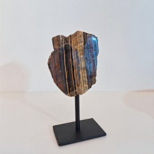 Olho de Tigre Bruto e Lapidado - Base de Ferro