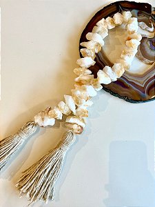 Colar de Mesa Citrino Bruto Aberto Franja G