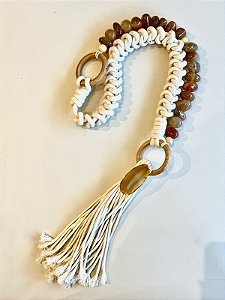 Colar de Mesa Agata Marrom Rolada Franja e Torcido G