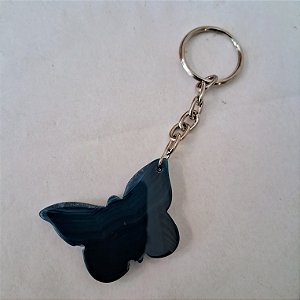 Chaveiro Borboleta de Ágata Azul
