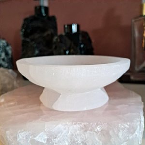 Bowl Selenita Branca 10cm com Base