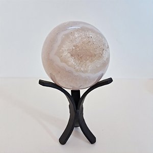 Esfera Ágata Natural com Suporte de Ferro