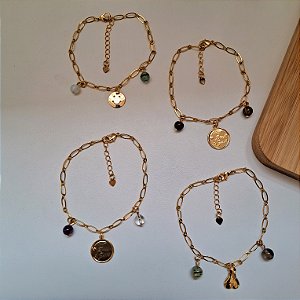 Pulseira Elo Vibrações - Folheado a Ouro