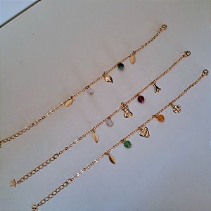 Pulseira Vibrações com Conta 6mm - Folheado a Ouro