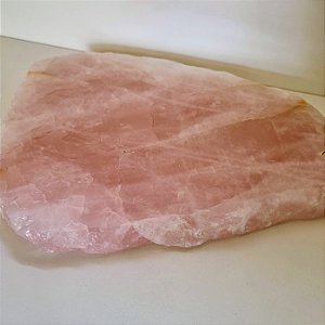 Chapa Quartzo Rosa - Borda Bruta