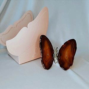 Borboleta Ágata Marrom - Prata - Coleção Asas