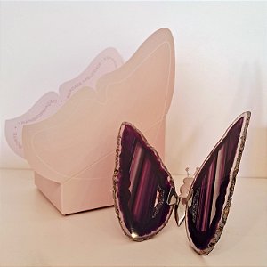 Borboleta Ágata Roxa - Prata - Coleção Asas