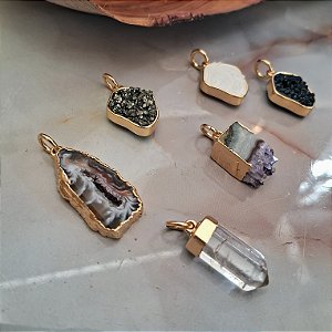 Pingente Colar / Pulseira - Folheado a Ouro