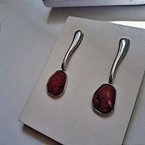 Brinco Longo Cristal Facetado - Ródio Branco