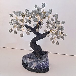 Árvore Pirita - Base Ametista - 24 Galhos