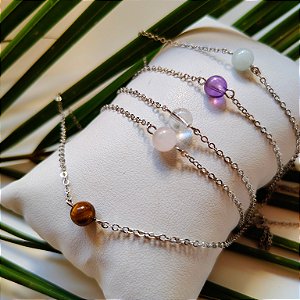 Pulseira Conta Bruma - Ródio Branco