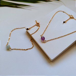 Pulseira Conta Bruma - Folheado a Ouro