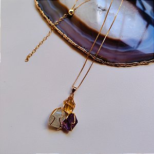 Colar Hippie Trio - Folheado a Ouro