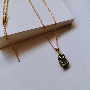 Colar Pirita Bruta - Folheado a Ouro