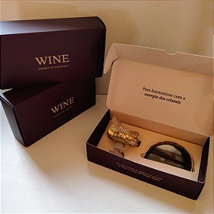 Kit Stopper Cristal com Suporte para Garrafa em Ágata