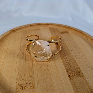 Bracelete Lapidado Citrino - Folheado a Ouro