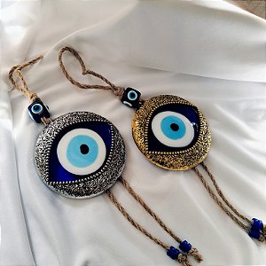 Móbile Olho Grego para Parede com Juta - Relevo