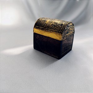 Caixa Indiana Decorada Árvore da Vida PP Madeira - Dourado Envelhecido