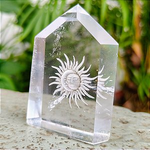 Ponta Cristal de Quartzo Sol e Lua