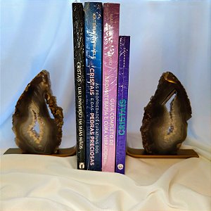 Aparador de Livros Chapa de Ágata - Base de Ferro