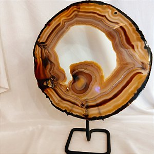 Chapa Ágata Marrom Natural - Base de Ferro