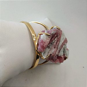 Bracelete de Turmalina Rosa Bruta