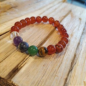 Pulseira Cornalina 7 Chakras