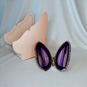 Borboleta Ágata Roxa - Prata - Coleção Asas