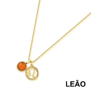 Colar Signo Leão - Folheado a Ouro