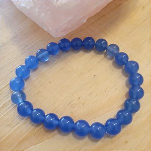 Pulseira Ágata Azul Contas 8 mm