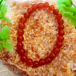 Pulseira Cornalina Contas 6mm
