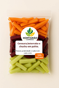 Cenoura, beterraba e chuchu em palito 300g