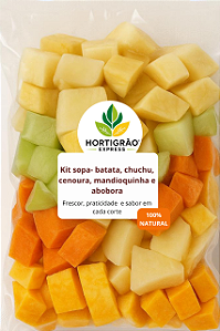 Kit sopa - mandioquinha, batata, cenoura, abobora e chuchu 400g