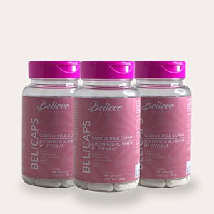 Suplemento para Cabelo, Pele e Unha / 3 unidades 180 Cápsulas