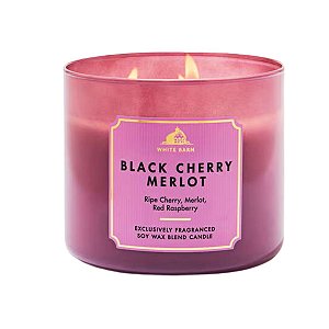 Bath Body & Works - Vela Aromática 3 Pavios Black Cherry Merlot