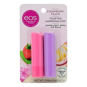 Eos Lip Balm Bastão Strawberry Peach & Toasted Marshmallow - Hidratante Labial