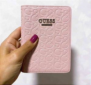 Guess - Porta Passaporte Blush Logo