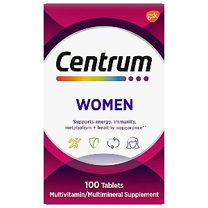 Multivitamínico Centrum Woman Mulher Suplemento 100 Tabletes