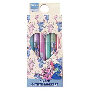 Disney Stitch by Primark - Kit Com 6 canetas Marcadores com Glitter