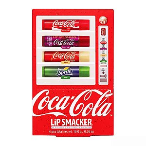 Lip Balm Coca-Cola Lip Smacker - Hidratante Labial - Kit Com 4 Unidades