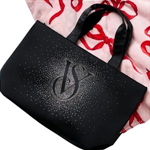 Victoria's Secret - Bolsa Tote Grande Preta Com Brilhos