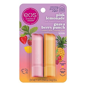 Eos Kit Lip Balm Bastão Pink Lemonade & Guava Berry Punch - Hidratante Labial