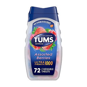 Tums - Comprimidos Mastigáveis Antiacid Ultra Strength 1000 Assorted Berries 72 Tabletes
