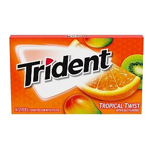 Trident - Chiclete sabor Tropical Twist Sem Açúcar Goma de Mascar