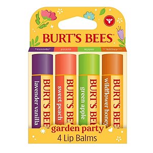 Burt's Bees Lip Balm Bastão Sabores - Hidratante Labial - Kit Com 4 Unidades