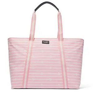 Victoria's Secret - Bolsa Tote Grande Rosa e Branco