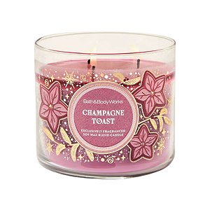 Bath Body & Works - Vela Aromática 3 Pavios Champagne Toast