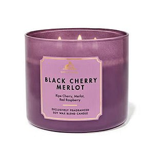 Bath Body & Works - Vela Aromática 3 Pavios Black Cherry Merlot