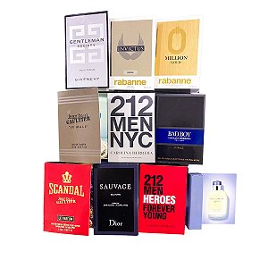 Kit Amostras Flaconetes Perfumes Importados - 10 Mais Vendidos Masculinos